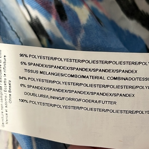 Joseph Ribkoff Multicoloured Abstract Pattern 3/4 Sleeve Dress Jacket Vintage - Picture 11 of 13